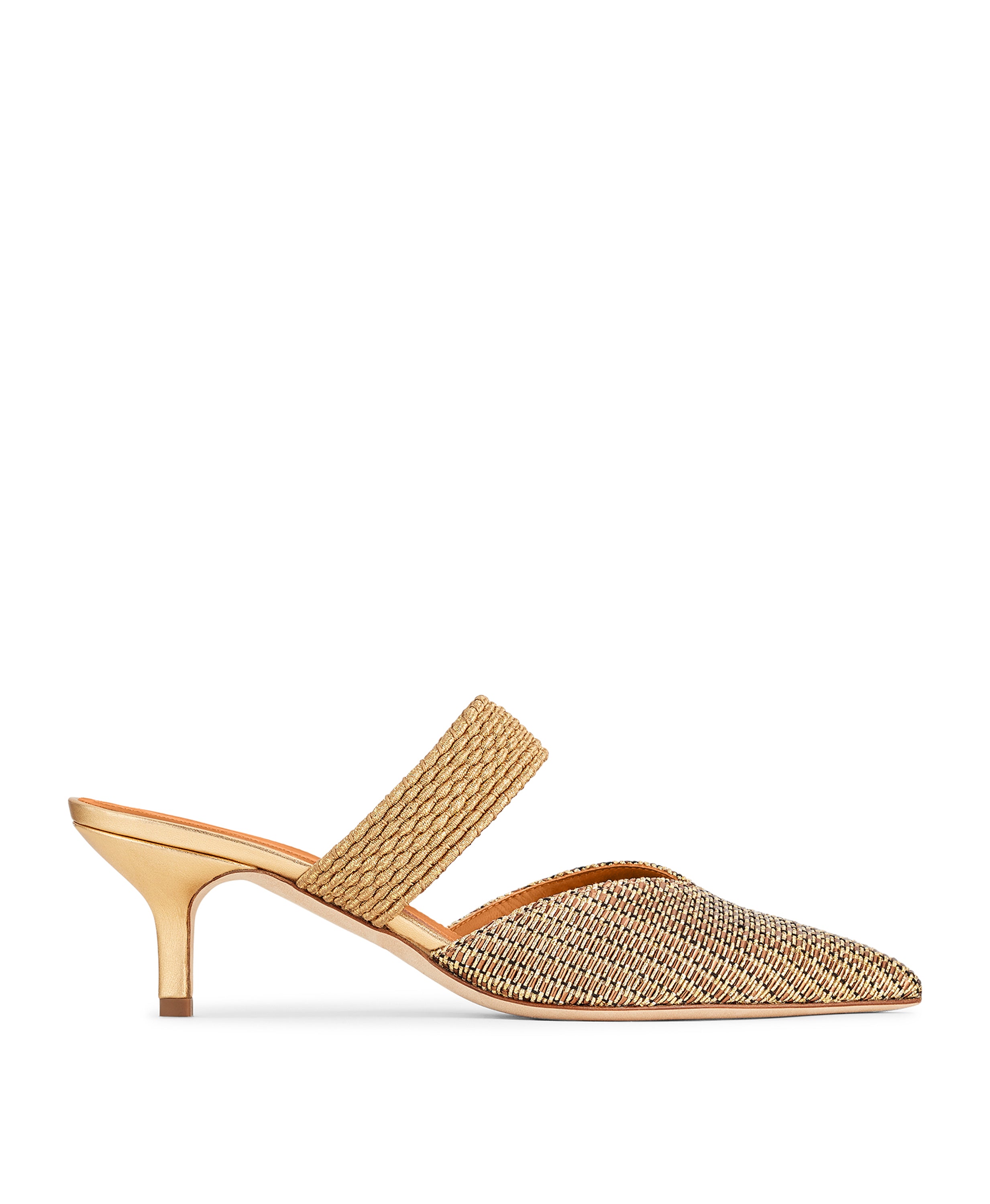 Maisie Gold Kitten Heels: Women's Designer Shoes | Malone Souliers