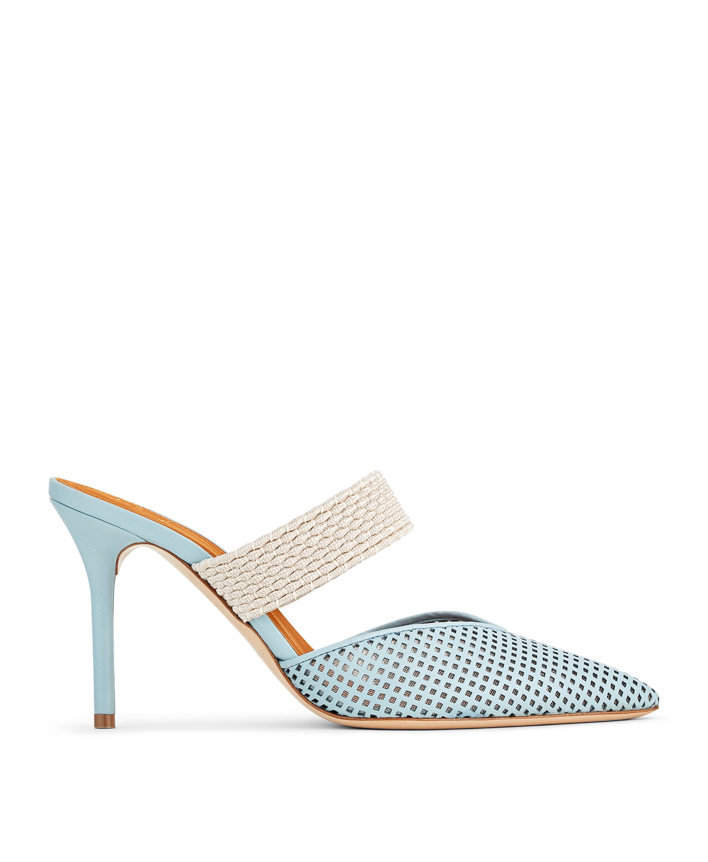 Maisie Light Blue Mules: Women's Shoes | Malone Souliers