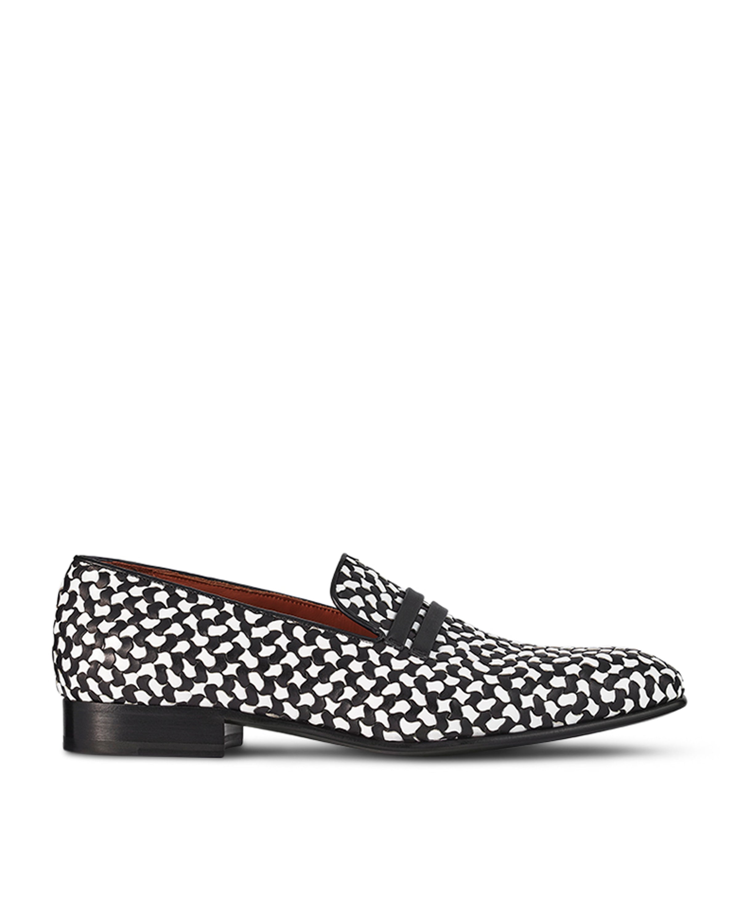Miles Black and White Loafers: Men's Designer Shoes | Malone Souliers