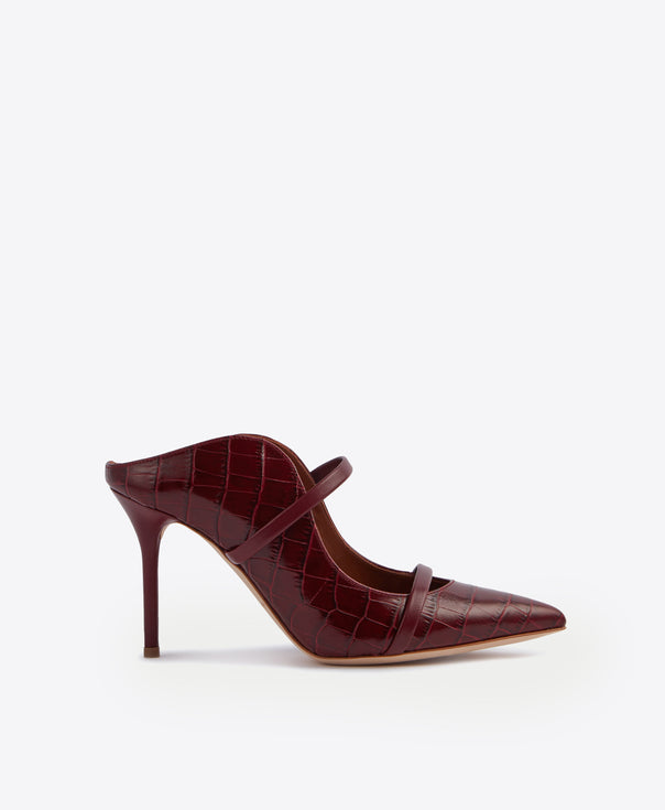 burgundy small heels