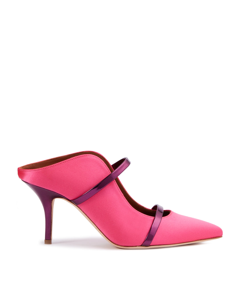 Maureen Pink Satin Mules: Women's Shoes 