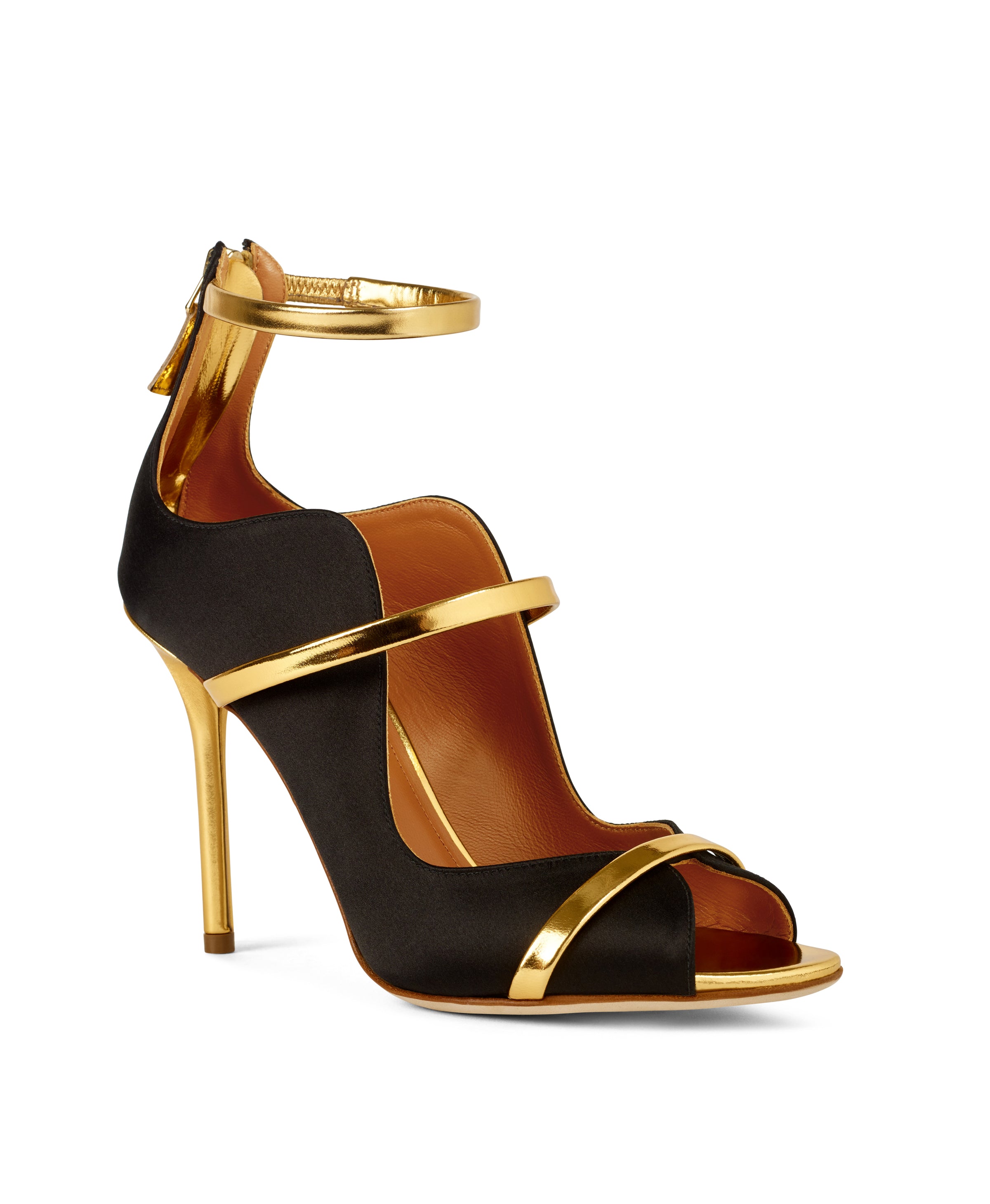 Mika Black Satin Heels: Women's Designer Shoes | Malone Souliers