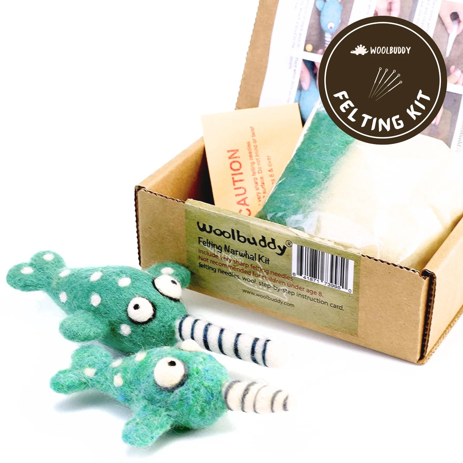 Woolbuddy Narwhal Felting Kit