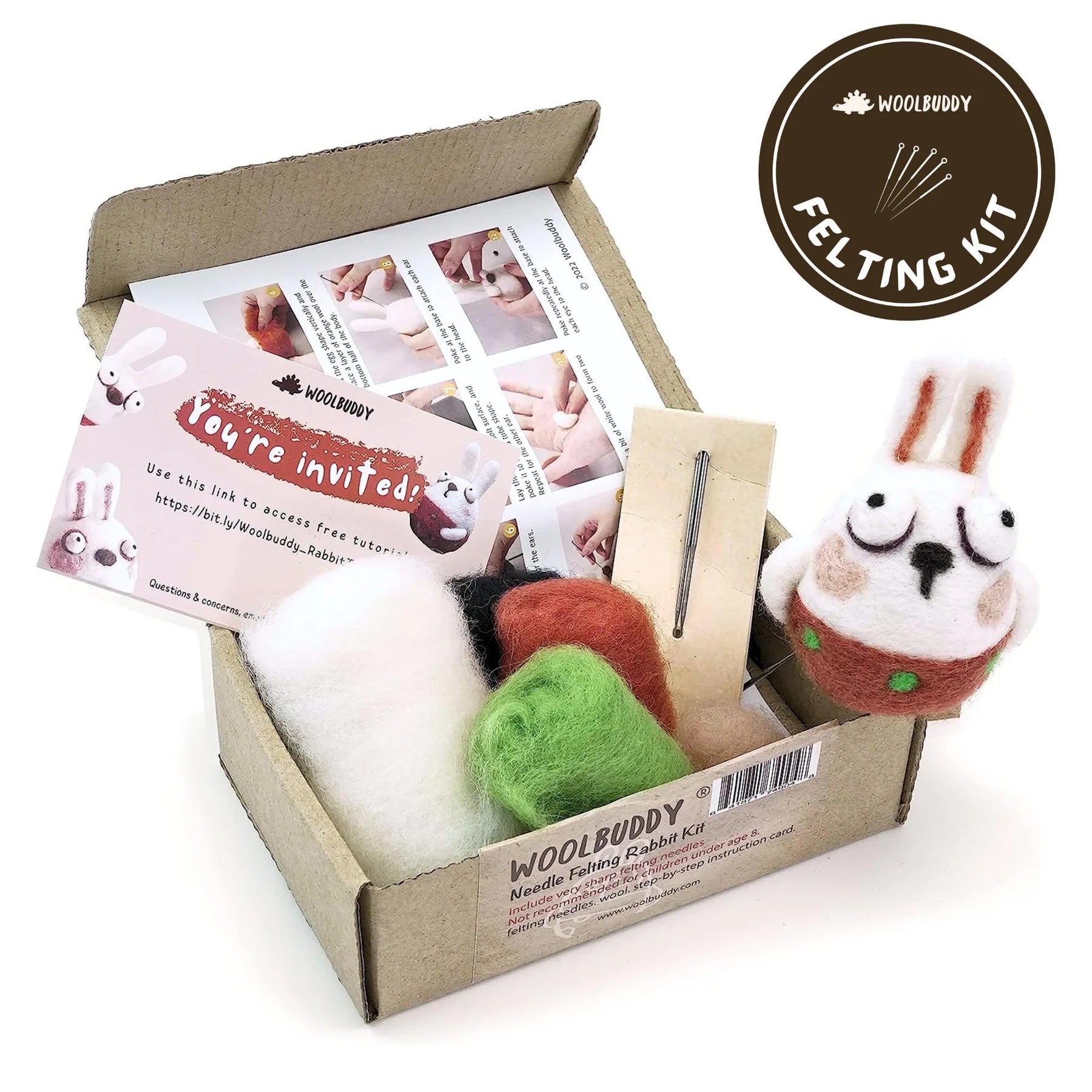 Woolbuddy Rabbit Felting Kit