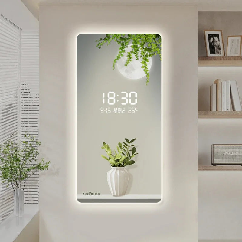 Green Plant Digital Plug-in Electronic Wall Clock