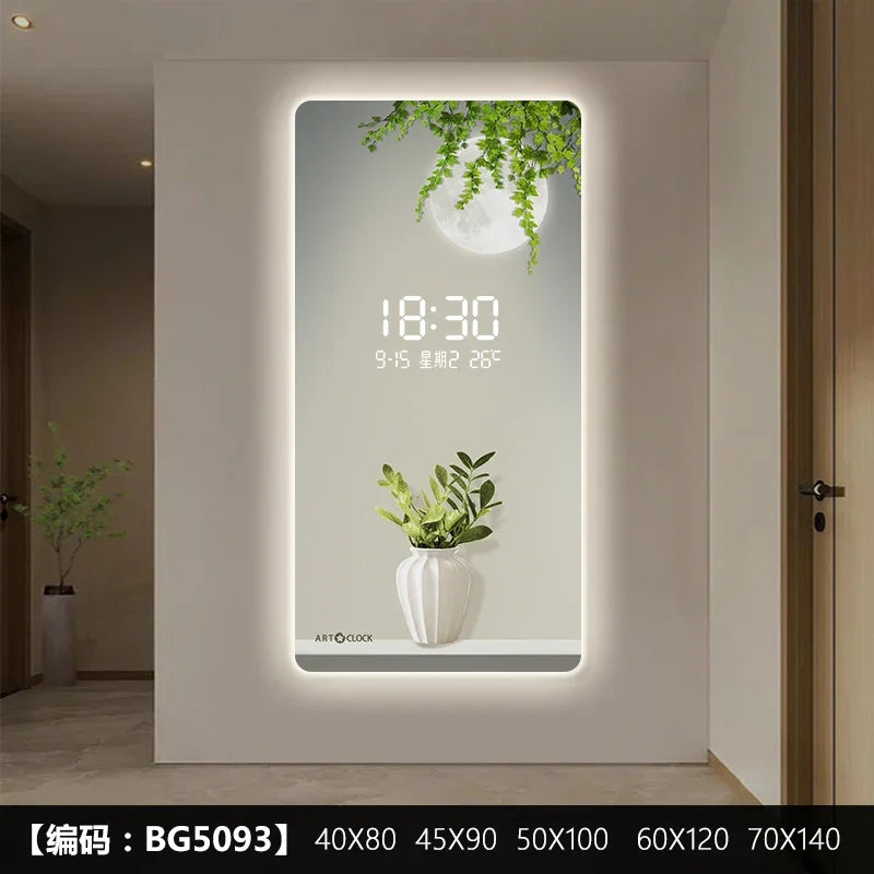 Green Plant Digital Plug-in Electronic Wall Clock - Image 8