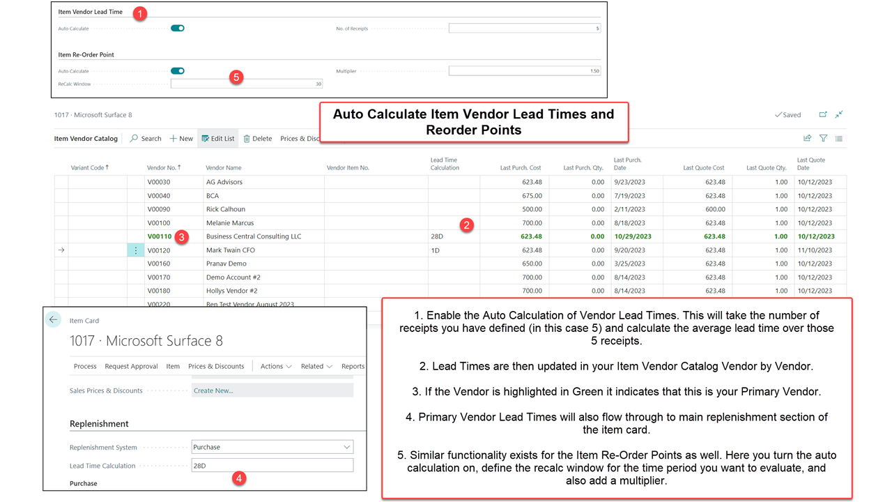 Advanced Purchasing - Auto Calculate Item Vendor Lead Times and Reorder Points - ERP Connect Consulting