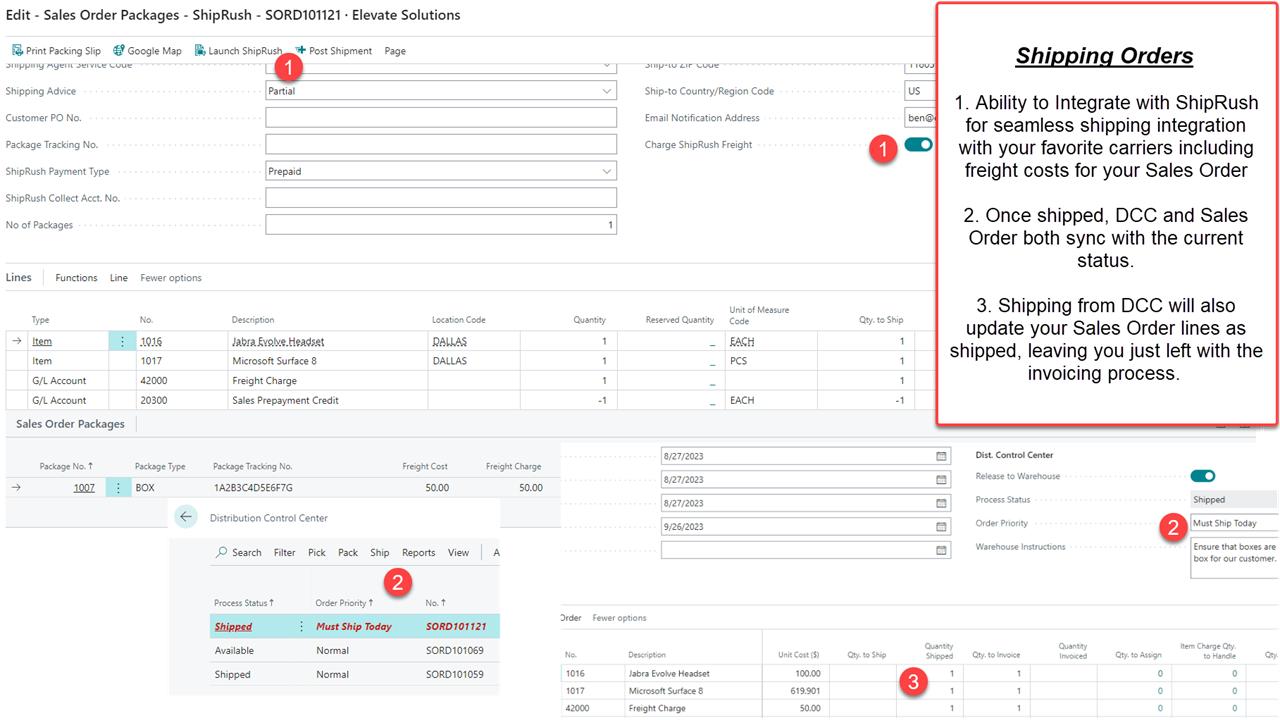 DCC Sales Order Shipping