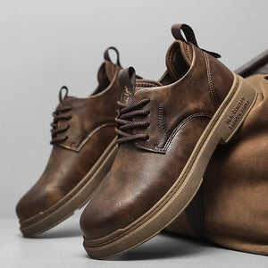 Fashion Casual Leather Oxford Shoes British Style Men Dress Shoes Groom Platform Wedding Shoes Classic Man Formal Dress Footwear - ilooove