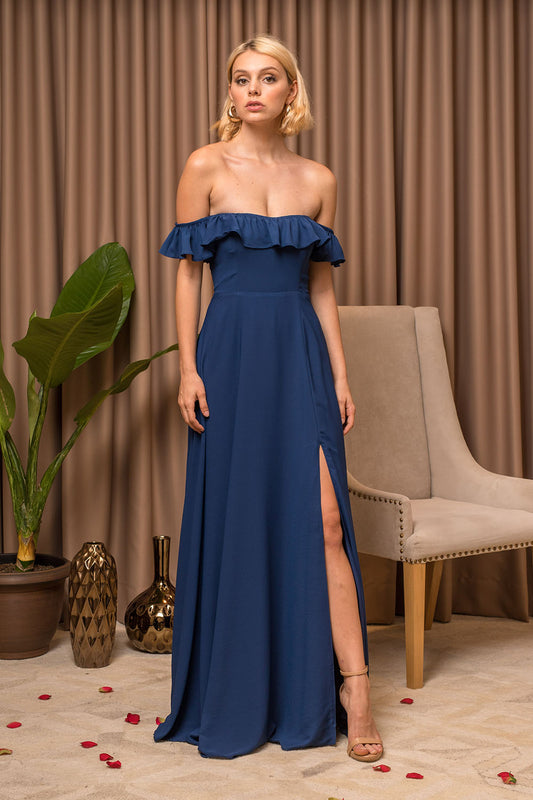 MAGDALENA Two Way Off Shoulder Chiffon Maxi Dress with Layered Ruffle – Zoo  Label