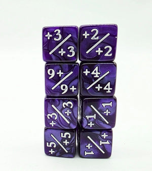 +1/+1 Pearl Purple Counters for Magic - Set of 8 - Guildhall Games
