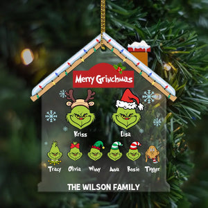 Merry Grinchmas 2023 - Personalized Christmas Gifts Custom Acrylic Ornament For Family - Lucky Locates