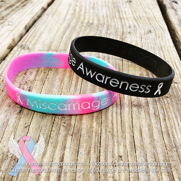 Miscarriage Awareness Wristband (Black or Pink/Blue Swirl) – I Am A ...
