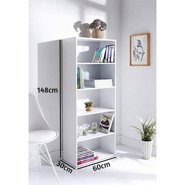 vidaXL 280035 bookcase with 1 drawer white 60x30x170 cm mdf - VX280035 -  Epto