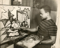 Lofton, painting in his twenties