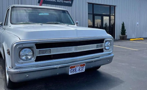 White LED headlight upgrade on a Chevy C10 truck