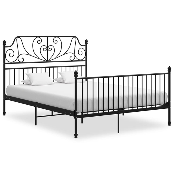 Bed Frame Black Metal 140x200 cm