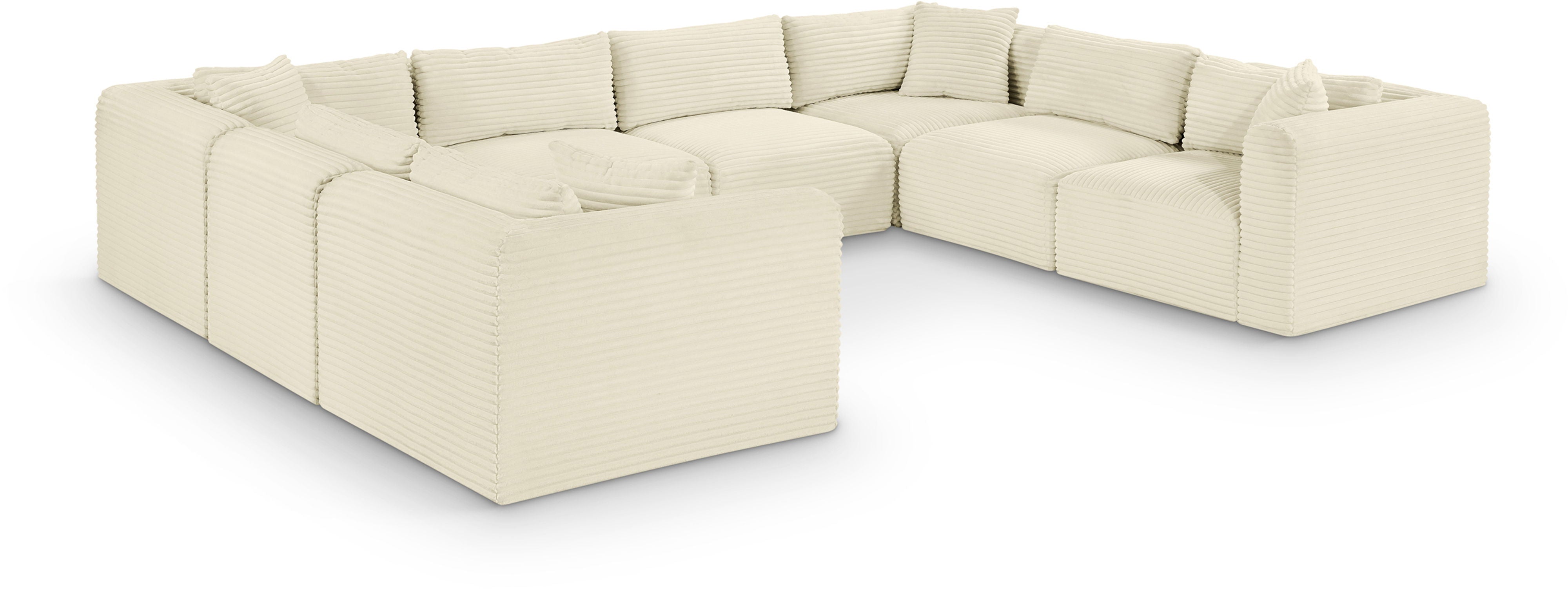 8 Piece Modular U-Shaped Shaggy Sectional