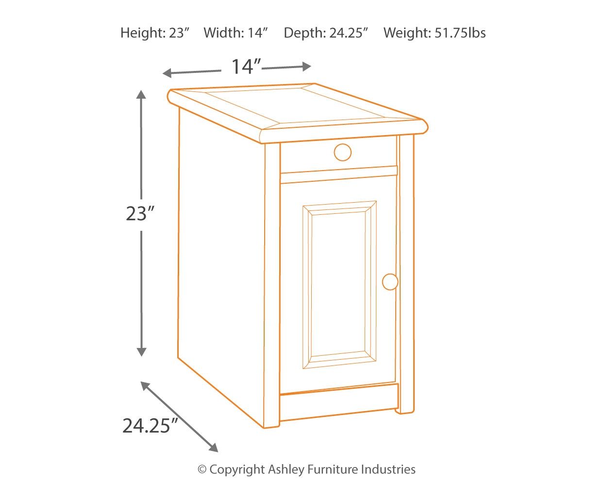 Bolanburg Side End Table for Chair - Ideal Companion