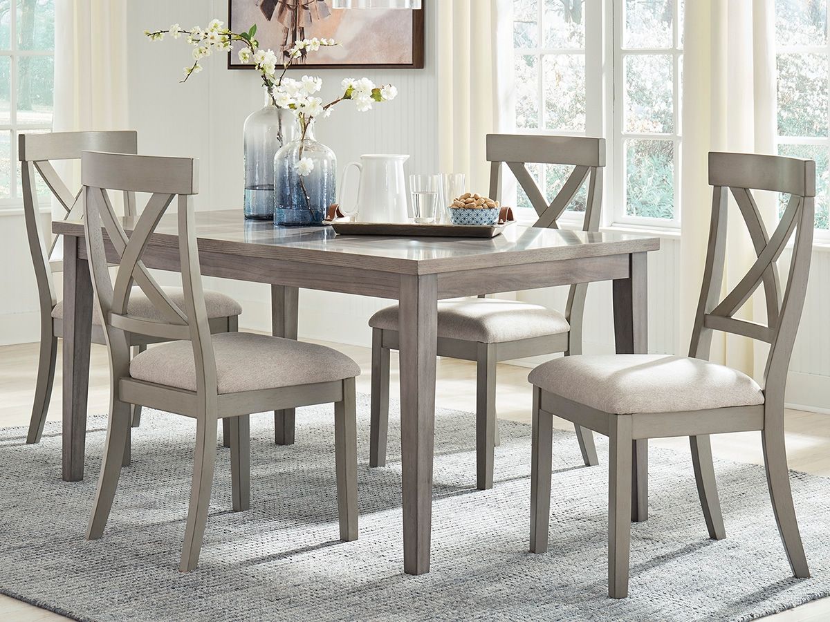 Rectangular Gray Dining Room Table by Parellen