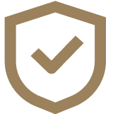 Shield icon with a checkmark in the center.