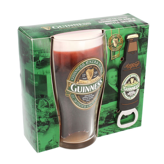 Guinness Beer Harp Pint Glass and Bottle Opener Pack