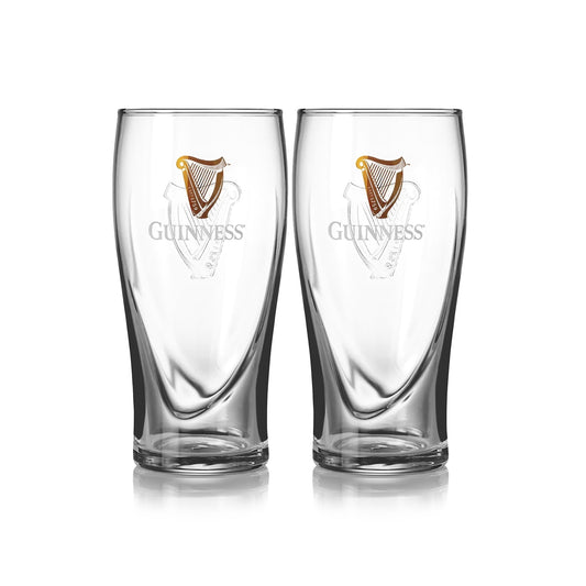 Guinness Signature Pub Edition Pint Glass - 20 Ounce Pints - Set of 4 Gold
