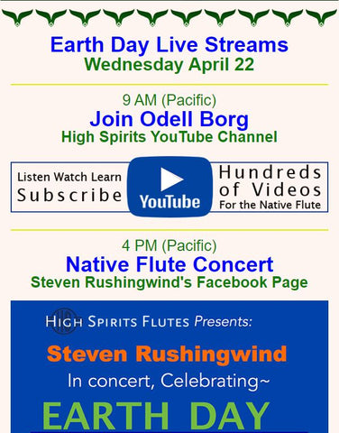 High Spirits Flutes Earth Day 2020 Événements de diffusion en direct avec Odell Borg et Native Flute Concert