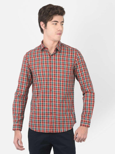 Men's Brown Check Shirt