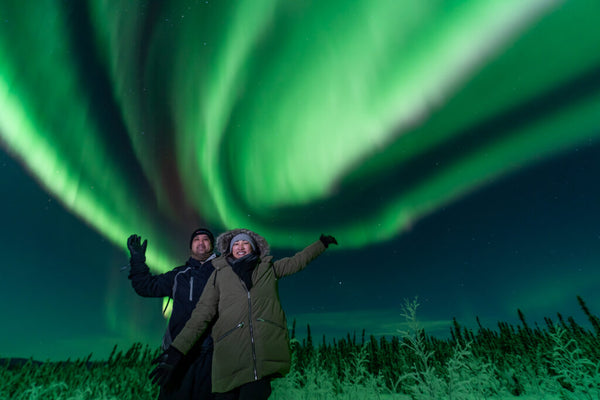 Tour guests on Vincent Ledvina, The Aurora Guy's tours in Fairbanks, Alaska