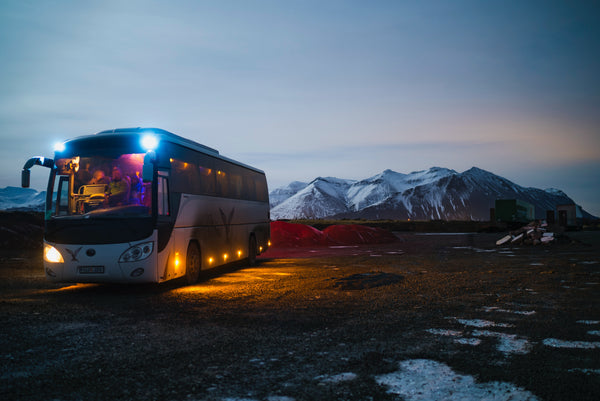 Northern lights tour van in Iceland