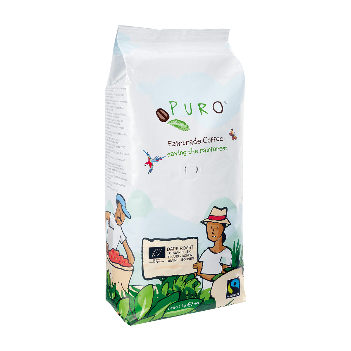 Se Puro Organic Dark Roast Kaffebønner - 1 kg. hos Freehand Coffee Club