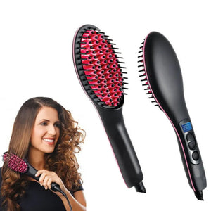 Electric Hair Straightening Brush Hot Comb Adjustable Temperature - todayshealthandwellnessshop