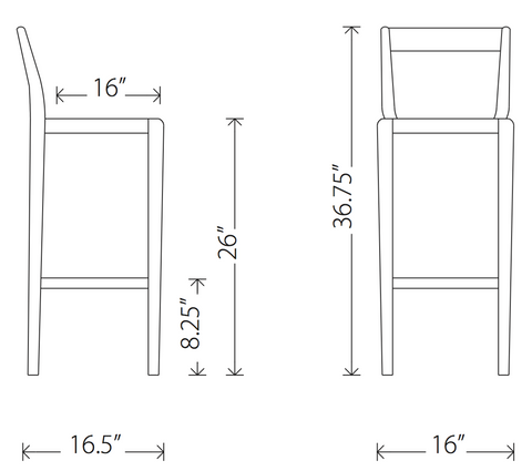 Ameri counter stool dimensions