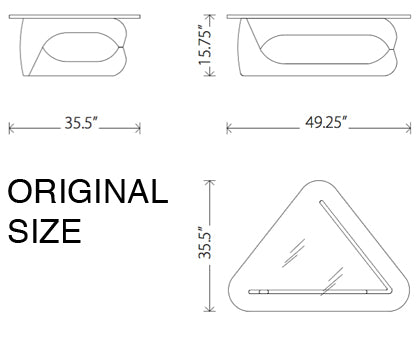 Dimensions original of the Noguchi Isamu coffee table replica - Deluxe