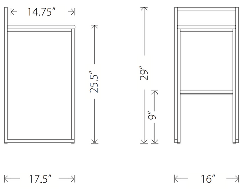Dimensions of the Genoa counter stool