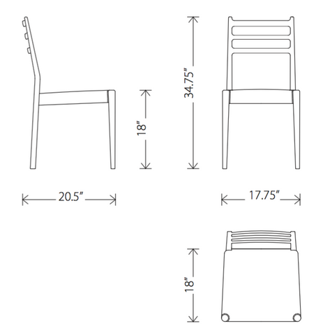 Dimensions of Bram dining chair