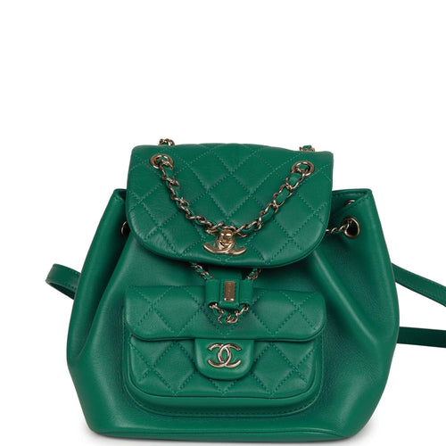 CHANEL Caviar Quilted Small Coco Handle Flap Green 1310619