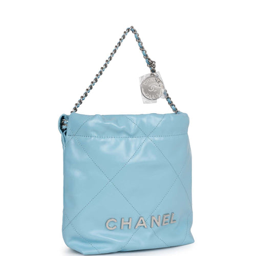 Chanel 22, Mini, Blue Leather With Gold Hardware, New in Box MA001