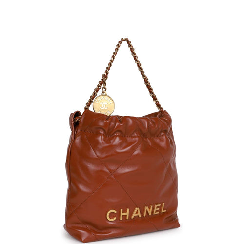 Chanel Mini 22 Bag Gold Macrame Calfskin Gold Hardware – Madison Avenue  Couture