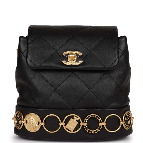 Chanel Large Lizard Coco Handle Flap Black Caviar Antique Gold