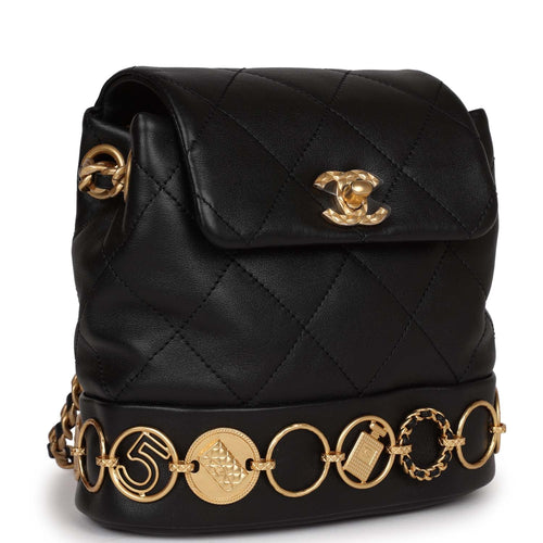 Chanel Small Gabrielle Backpack Black Aged Calfskin Multi-tone hardware