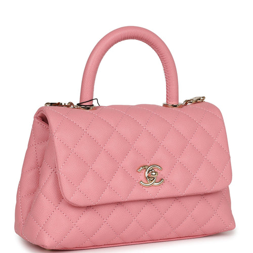 Chanel Mini Top Handle Pink - Designer WishBags