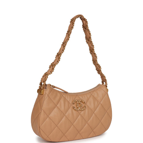 Chanel Quilted CC Hobo Bag Red Shiny Crumpled Calfskin Antique Gold Ha –  Madison Avenue Couture