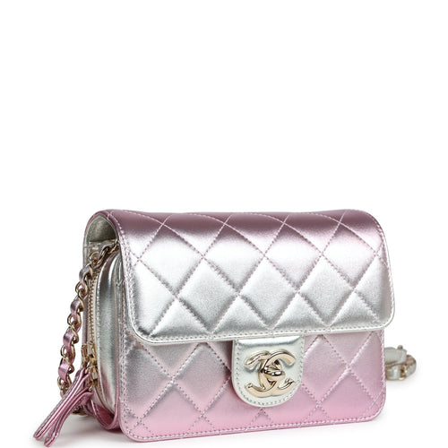 Mini flap bag & star coin purse, Mirror calfskin, metallic calfskin &  gold-tone metal, pink — Fashion | CHANEL