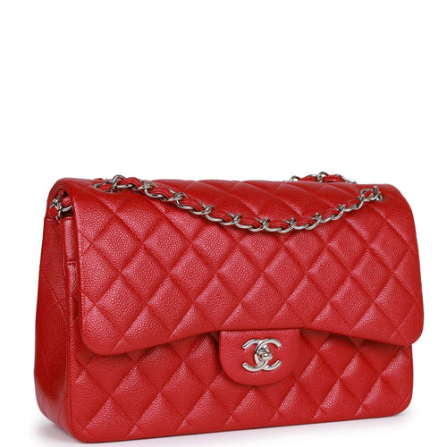 Chanel Coral Coco Flap 2.55 Lambskin Maxi Jumbo Flap Handbag Purse