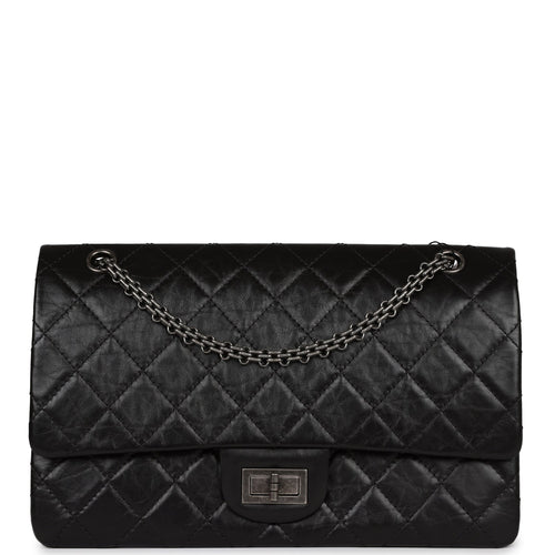 Pre-owned Chanel Lucky Charms Reissue 2.55 Flap Bag Black Aged