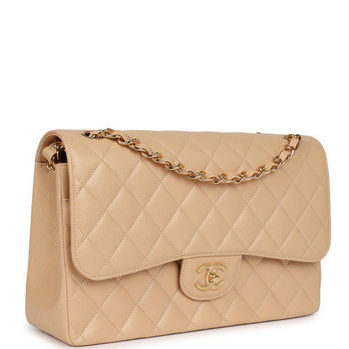 Chanel Medium Classic Double Flap Bag Beige Caviar Gold Hardware – Madison  Avenue Couture