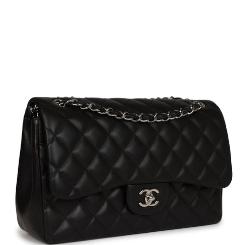 Chanel Black Caviar Maxi Quilted Classic 2.55 Jumbo XL Double Flap