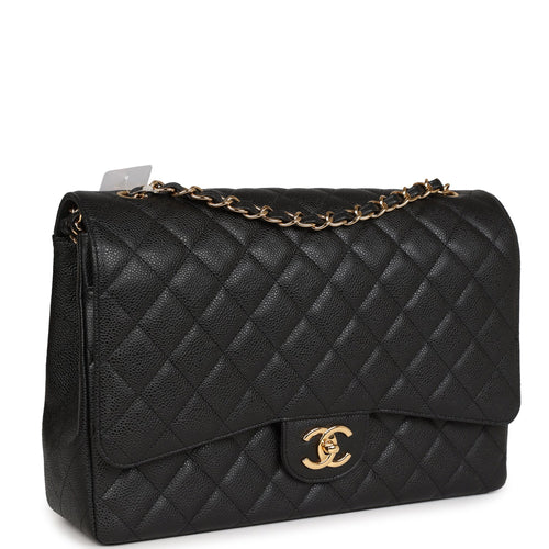 New 23A CHANEL Medium Large Classic Flap Coco Top Handle Blue Caviar Gold  Bag
